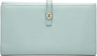 Chanel Pre-owned Wallets, female, Blue, Size: ONE SIZE Pre-owned Vintage Leather Wallet