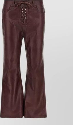 Rotate flared faux leather trousers