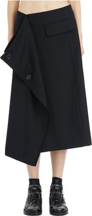 Comme Des Gar&ccedil;ons Lange Wollen Rok - Dames - Midirokken - Zwart - M - Wol - Rokken