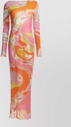 Pucci orchidee floor length off shoulder dress