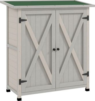 STILVORA Caseta De Jard&iacute;n De Madera, Cobertizo De Almacenamiento Resistente A La Intemperie Con 2 Puertas Y Techo De Asfalto, Cobertizo Para Herramientas Para 