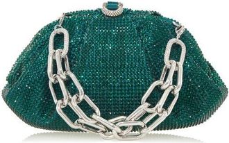 Judith Leiber Gemma Crystal Clutch in Silver Emerald at Nordstrom