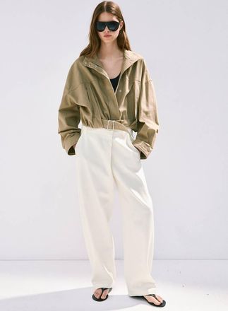 Mango Pantaloni cotone asimmetrici bianco - Donna - 36 - MANGO