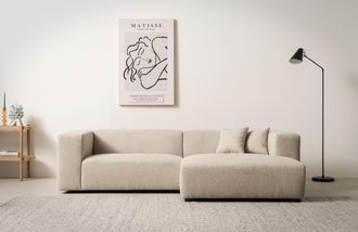 HOME AFFAIRE Ecksofa »BAKELS, L-Form in Cord oder Boucle-Stoff, moderne Couch« wahlweise Recamiere rechts/links, bequemer Sitzkomfort