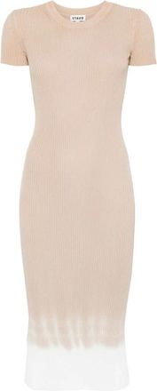 Staud Colleen Midi Jurk - Dames - Casual kleedjes - Beige - L - Nylon - Kleedjes