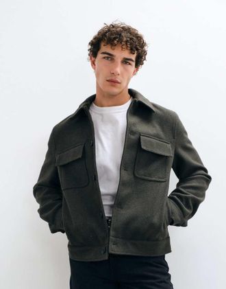Mango camicia giacca in verde