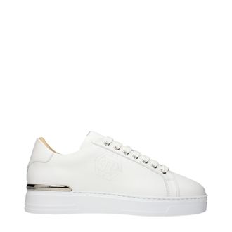 Philipp Plein White Leather Low Top Mens Sneakers