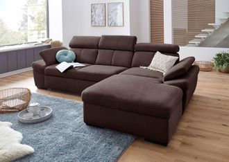 Exxpo Sofa Fashion Ecksofa »Salerno, inkl. Kopf- und Armteilverstellung, elegant & bequem, L-Form« wahlweise mit Bettfunktion und Bettkasten, tolle Detailverarbeitung
