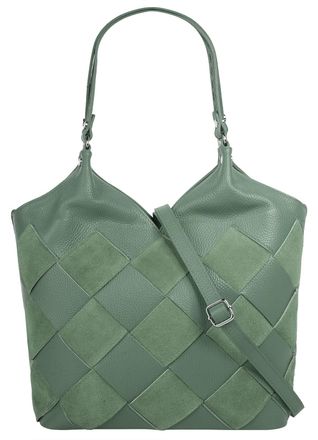 Samantha Look Shopper SAMANTHA LOOK, Damen, Gr. B/H/T: 30cm x 23cm x 14cm onesize, gr&uuml;n, Leder, Taschen Shopper, echt Leder, Made in Italy
