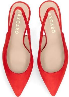 Ursula Mascar&oacute; Suede Pointed Toe Slingback in Red at Nordstrom, Size 39.5