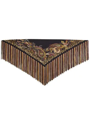 Etro Printed Fringed Silk Scarf - Multicoloured - One Size
