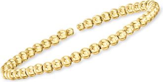 RS Pure by Ross-Simons Italian 4mm 14kt Yellow Gold Bead Cuff Bracelet