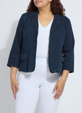 Lyss&eacute; Della Denim Cropped Blazer Curvy