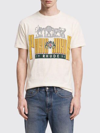 Rhude Cotton T-shirt with Front Graphic Print and Logo