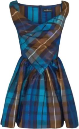 Vivienne Westwood Kleedjes, Dames, Blauw, S, Polyester, Mini Sunday Jurk