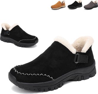 Generic 2026 New Hands-Free Slip-in Orthopedic Shoes for Women, Warm Fleece-Lined Comfort Shoes with Arch Support (Black,6.5)