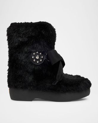 Valentino Garavani Snowish Faux-Fur Winter Booties