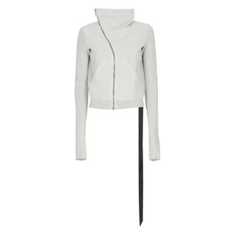 Rick Owens Zip-throughs, female, Gray, Size: M High-Neck Asymmetric Zip Sweatshirt