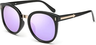 Generic Sunglasses Big Frame for Ladies with Metal Trim, Reflective Lens, UV Protection - Perfect for Shopping and Tourism