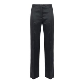 Elisabetta Franchi Satin-Insert Broeken - Dames - Broeken - Zwart - Maat: S Satijn