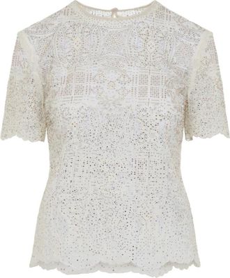 Ermanno Scervino Verfraaide kanten top - Dames - Blouses - Wit - XS - Overhemden