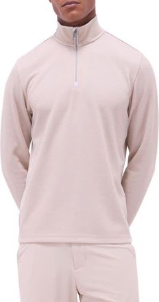 Bugatchi Quarter Zip Performance Pullover in Sand at Nordstrom, Size Xx-Large