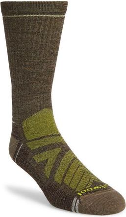 Smartwool Hike Light Cushion Crew Socks in Military Olive-Fossil at Nordstrom, Size X-Large