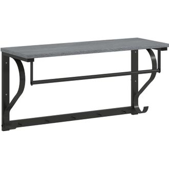 OEM Perchero De Pared, 5 Ganchos, Estante Superior, Multiusos, Gris -crezuo