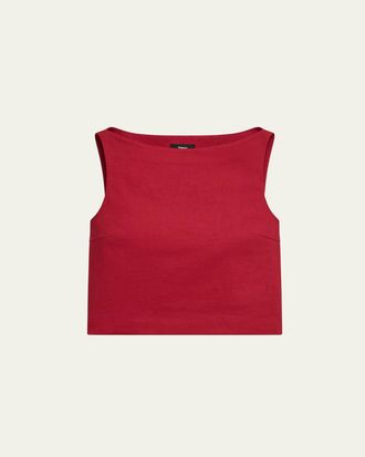 Theory Sleeveless Bateau-Neck Top