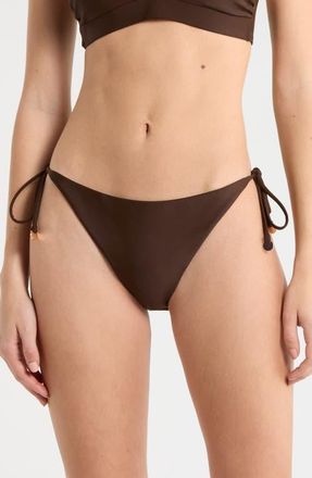 Ramy Brook Benni Side Tie Bikini Bottoms in Beach Brown at Nordstrom, Size X-Large