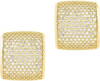Sterling Forever 14K Gold Cz Versa Statement Hoop Earrings