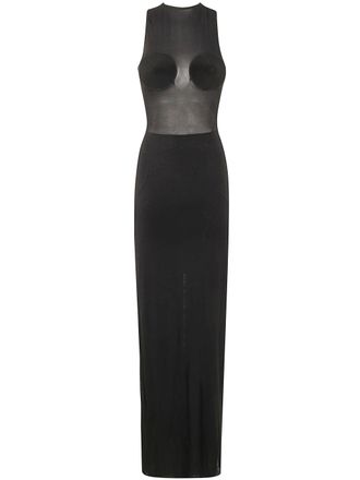 Jean Paul Gaultier Licht Jersey Lange Jurk Met Bedekte Cupdetail