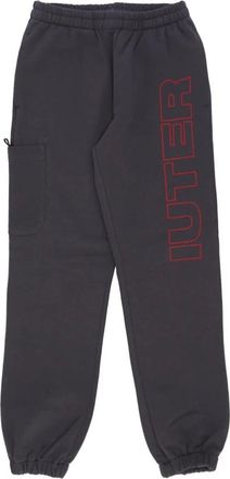 Iuter Fleece Trainingsbroek Asfalt - Heren - Sweatpants - Grijs - L - Katoen - Broeken