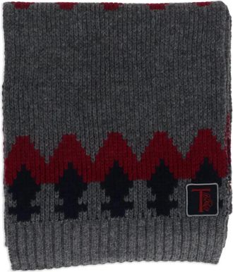 Tod's Ribgebreide sjaal met patroon - Grijs