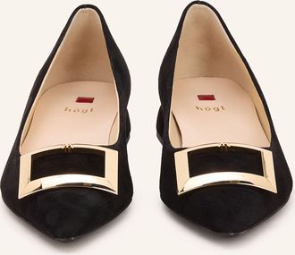 HÖGL Damen Boulevard 10 Ballerinas - Elegante Lackleder Flats Mit Blockabsatz