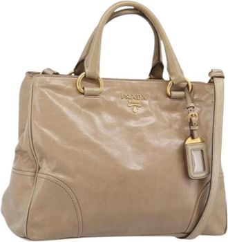 Prada Pre-owned Vintage Tote Bag - Dames - Vintage Shopper - Beige - ONE Size - Leer - Vintage