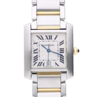 Cartier Pre-owned Cartier Tank Francaise Silver Grained Dial Mens Watch W51005Q4