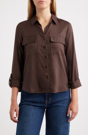 Beach Lunch Lounge Felicity Button-Up Shirt in Hot Fudge at Nordstrom, Size Medium