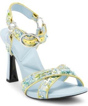 Karl Lagerfeld Daelin Ankle Strap Sandal in Blue/Lime at Nordstrom Rack, Size 5.5