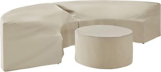 Crosley Furniture Catalina 3Pc Furniture Cover Set Tan - 2 Round Sectional Sofas & Coffee Table