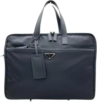 Prada Pre-owned Handbags, male, Blue, Size: ONE SIZE Pre-owned Vintage Briefcase
