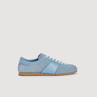 Sandro Low-top leather and suede trainers