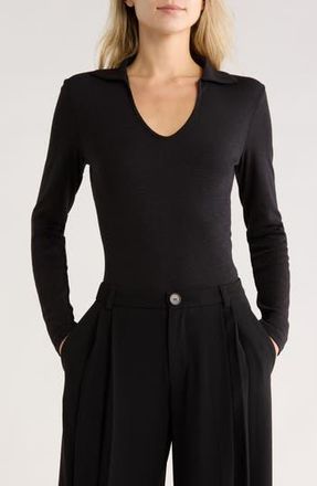 Vince Johnny Collar Polo in Black at Nordstrom Rack, Size X-Large