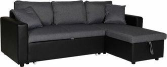 Happy Garden Happy Garden - clark Divano letto angolare a 3 posti grigio e nero