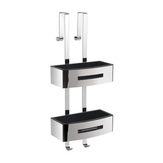 Gedy Gedy - 77194300000 Poseidon Portaobjetos 2 Repisas Cromo Negro - Ref: 77194300000
