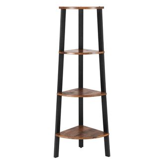 Calicosy Estanter&iacute;a de esquina industrial de 4 niveles H125 cm - Marr&oacute;n