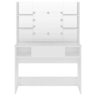 Berkfield Home Makeup Table with LED Lights 100x40x135 cm MDF White | Size: 100 x 40 x 135 cm