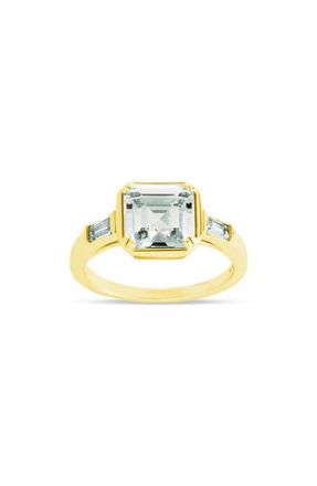 Sterling Forever Asscher-Cut Cubic Zirconia Ring in Gold at Nordstrom, Size 8