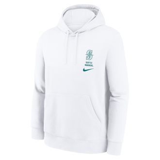 Nike Seattle Mariners Minimal Club Nike Mens MLB Pullover Hoodie in White | NKDK10AMVR-RZV