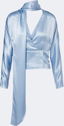 Ganni Scarf-detail blouse